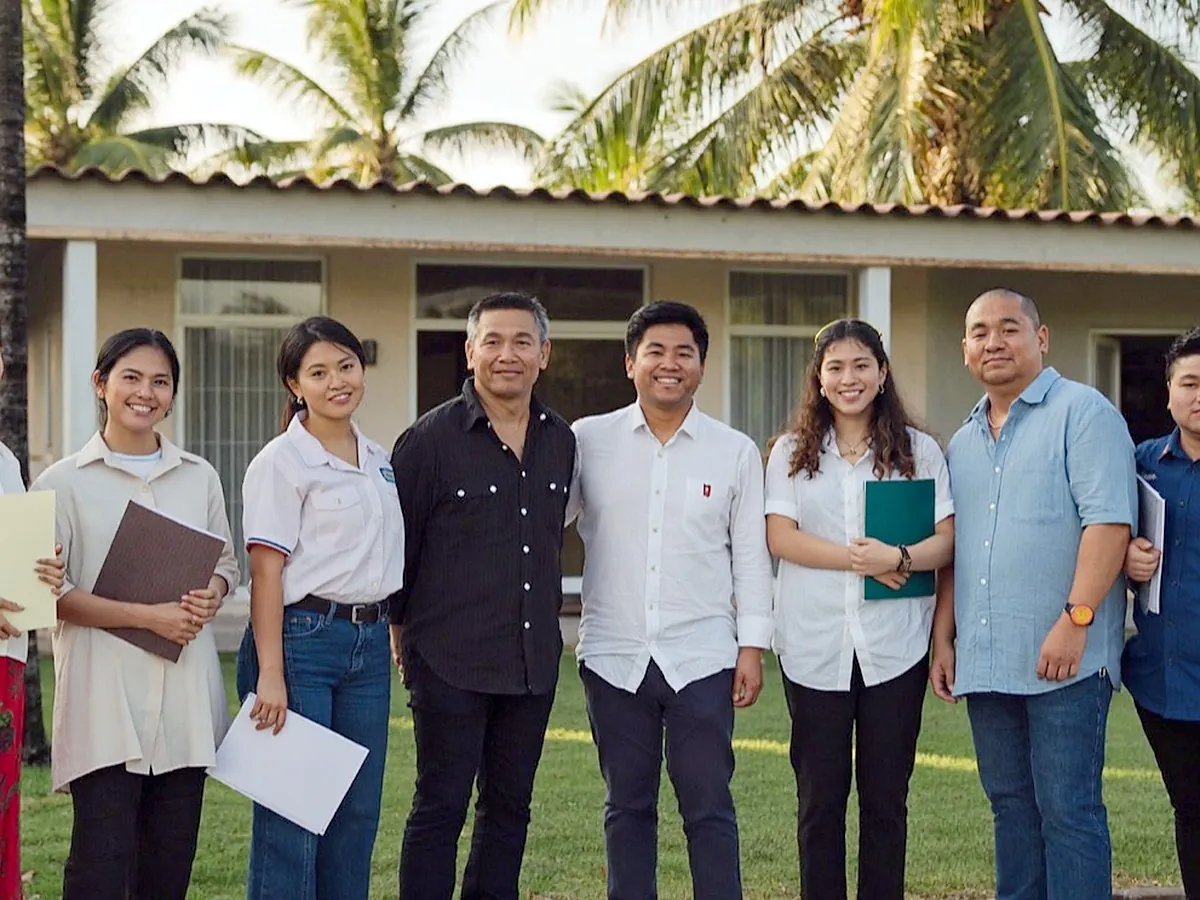 A hospitality cohort together at the preparation centre in the Philippines